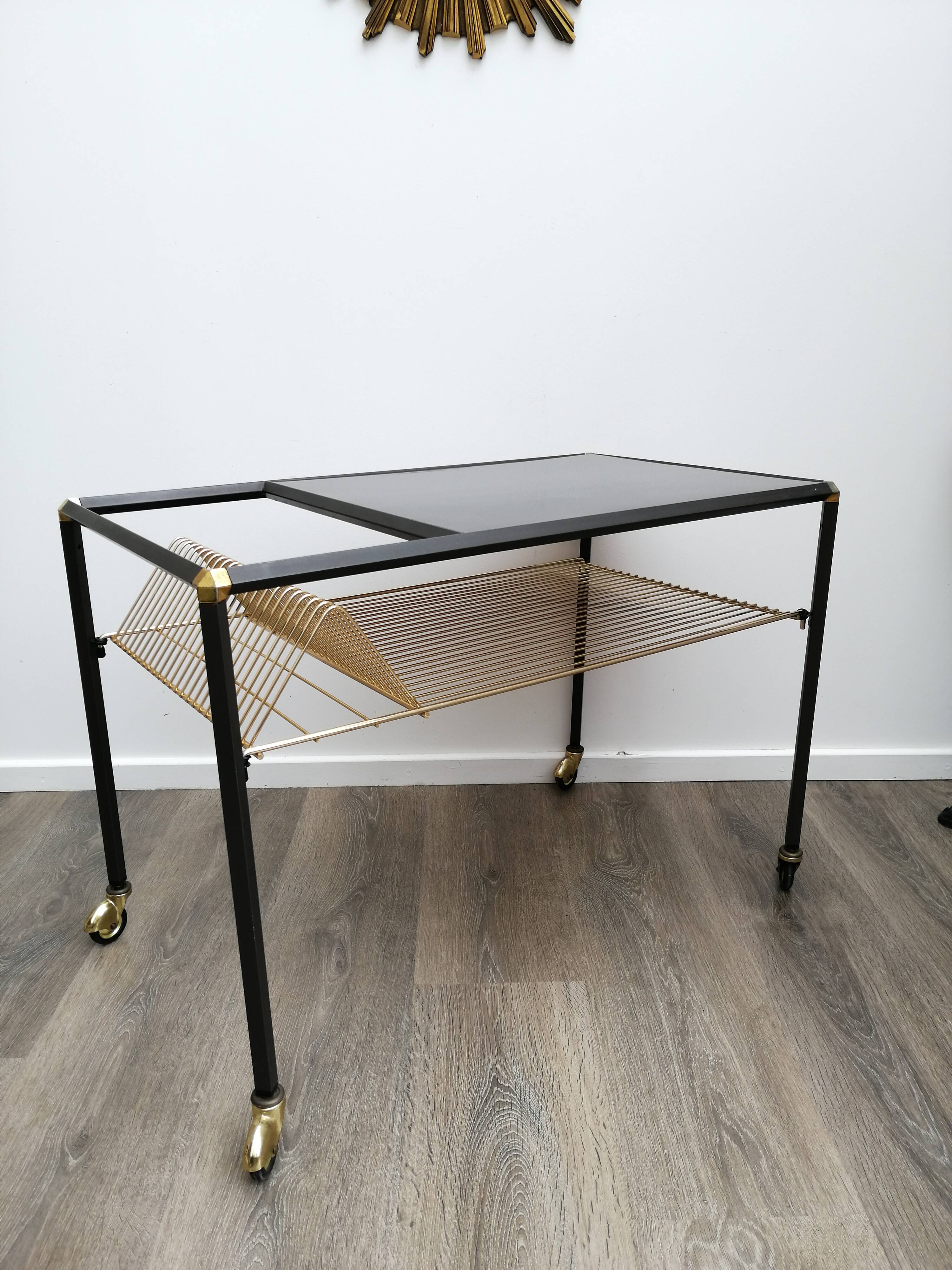 Vinyl holder side table