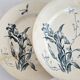 Pair of earthenware dishes from Gien, Iris model, 28 cm