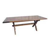 Table à manger moitié de siècle piètement croisé