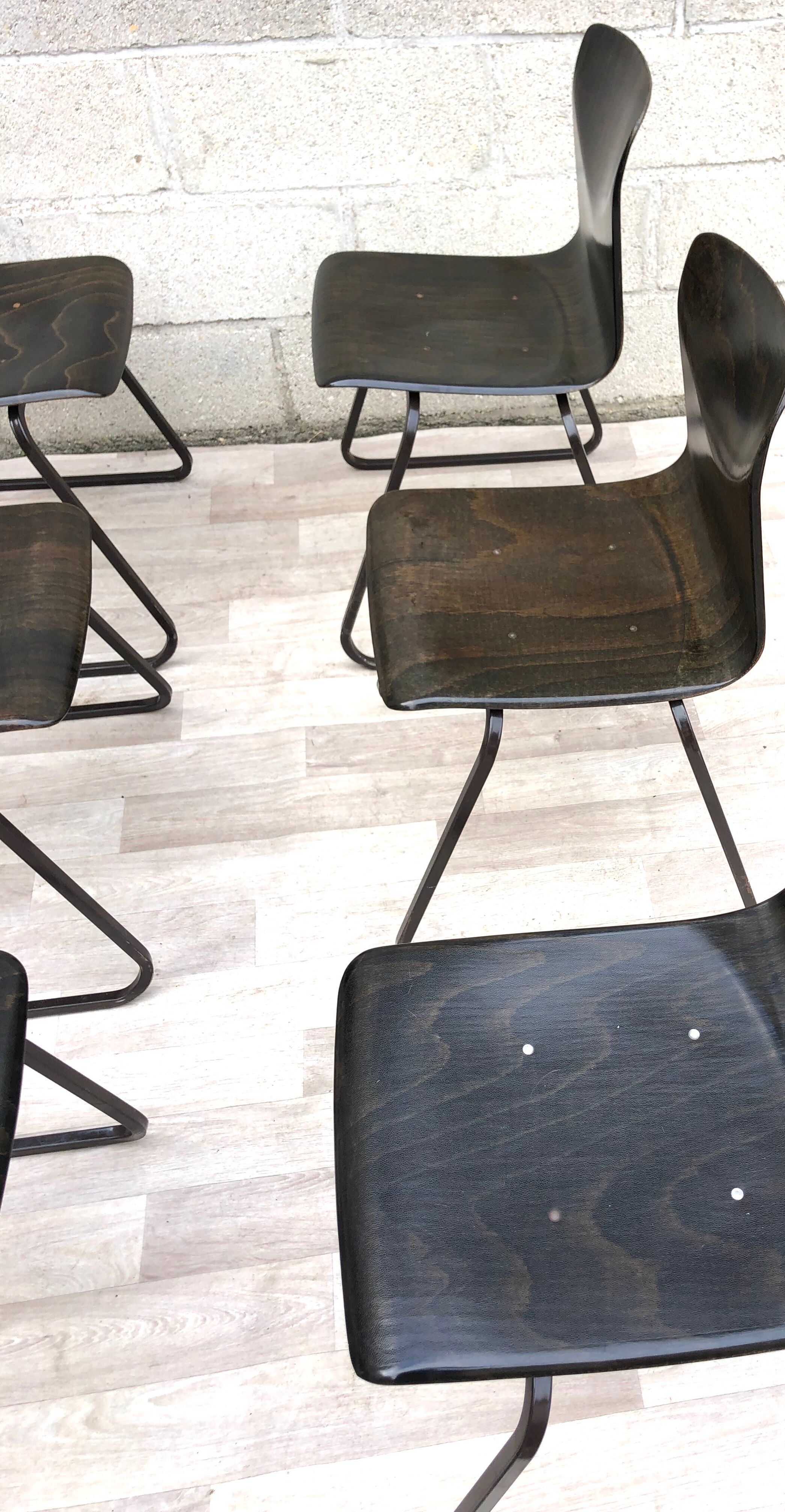 Lot of 6 vintage Galvanitas S23 chairs