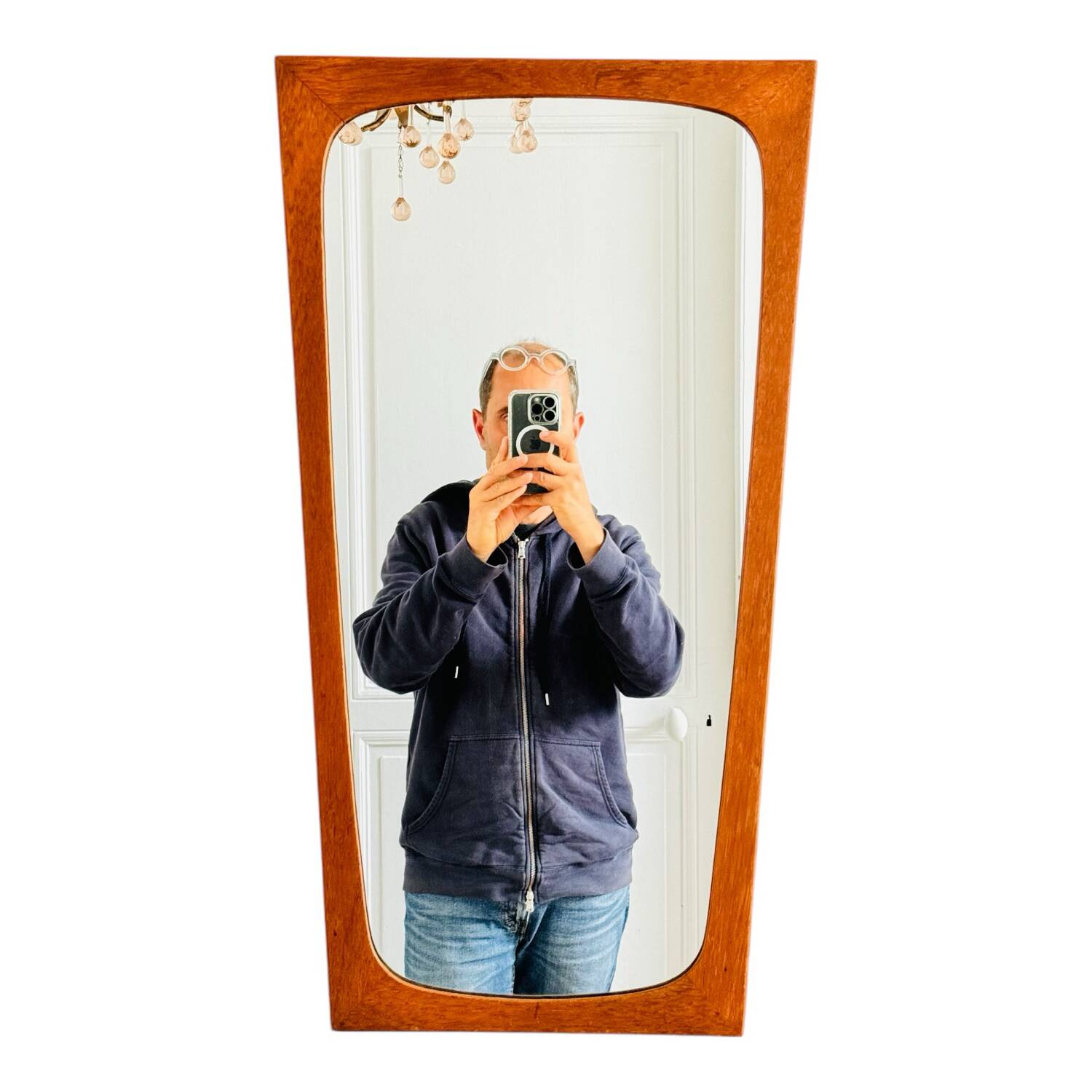 Vintage Danish mirror, teak frame