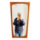 Miroir danois vintage, cadre en teck