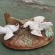 Bonbonnière en porcelaine, combat de coqs
