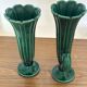 Pair of Art Deco vases circa 1920 - green glazed ceramic