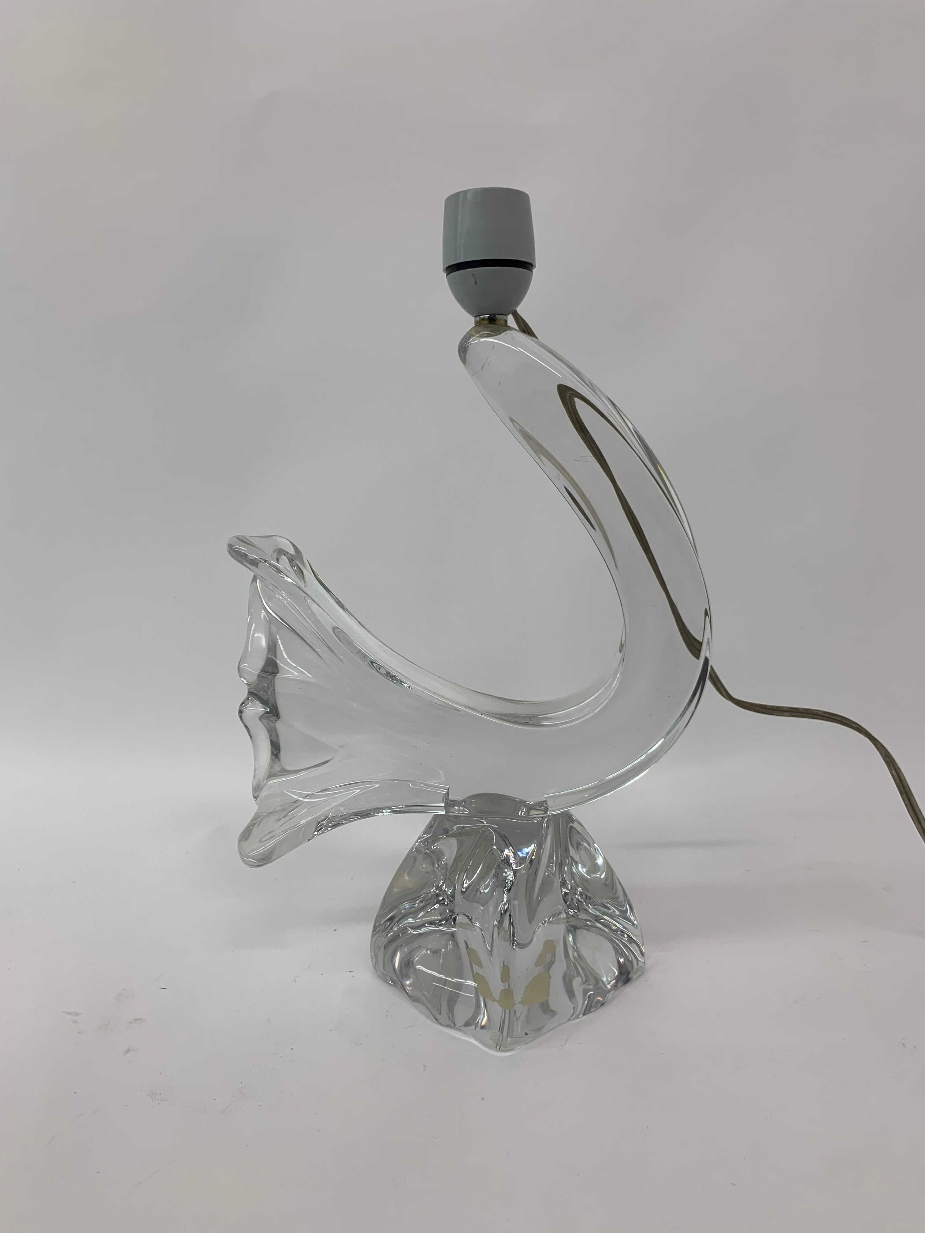 Set of 2 Daum France crystal table lamp , 1950's