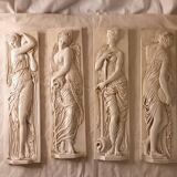 Set of 4 bas-reliefs, nymphs of the Fountain of the Innocents, after Jean Goujon