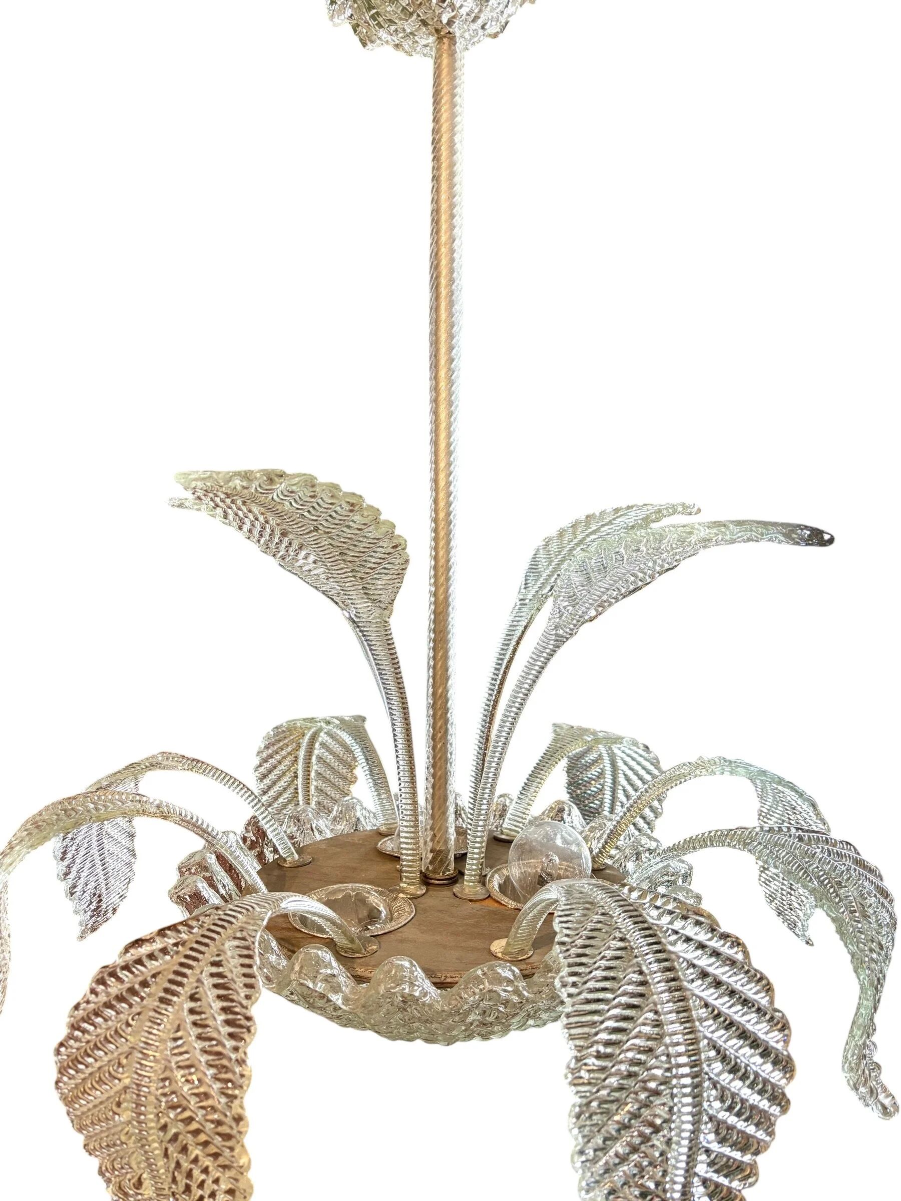 4-light glass chandelier attributed to Murano, 20th century