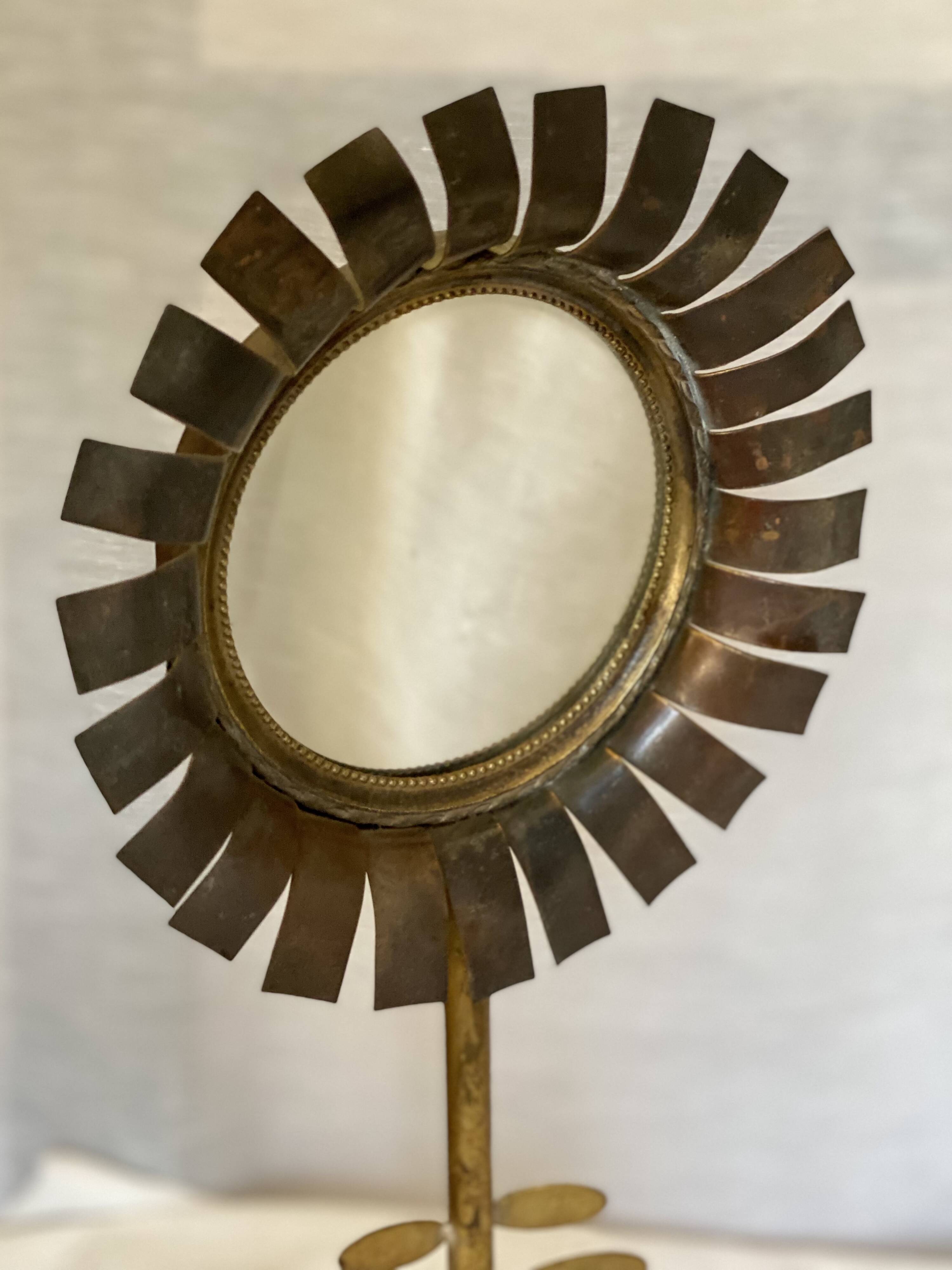 Flower mirror by Jean VINAY vintage 1950