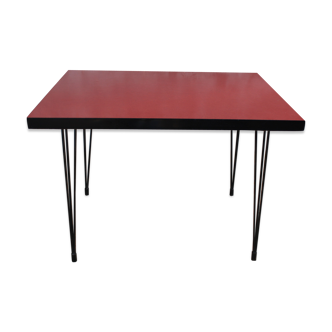 Table de bistrot formica vintage pieds eiffel