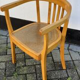 Bentwood and Pine Slat Arm Chair