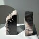 Black petrified wood bookend H17 L17 P6