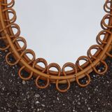 Italian design rattan mirror