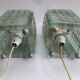 Paire de lampes en lamelles de verre années 80