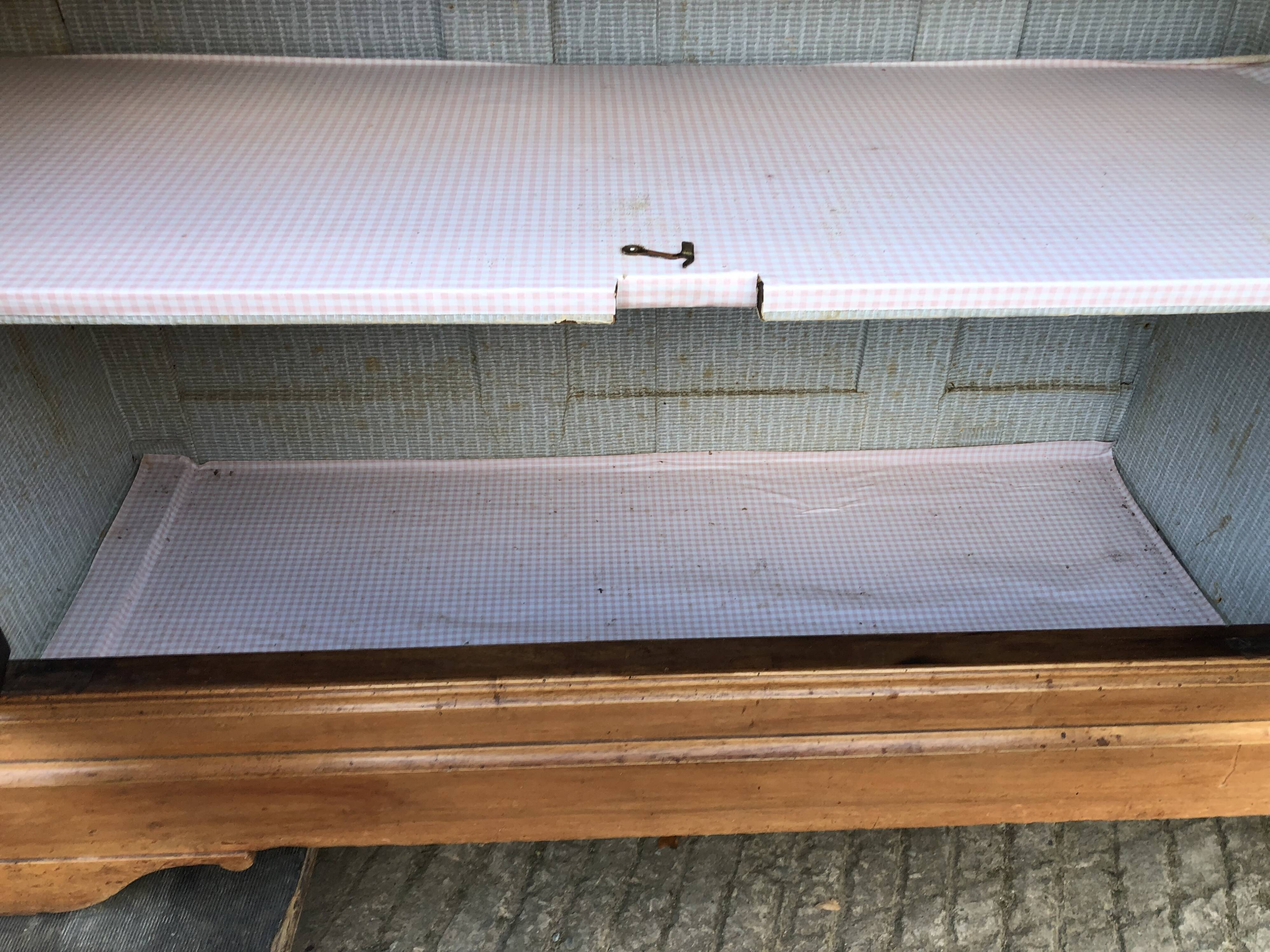 Louis Philippe style sideboard in solid walnut with 3 doors and 1 pull-out shelf.