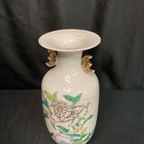 Grey peony porcelain vase signed early 20th century, China