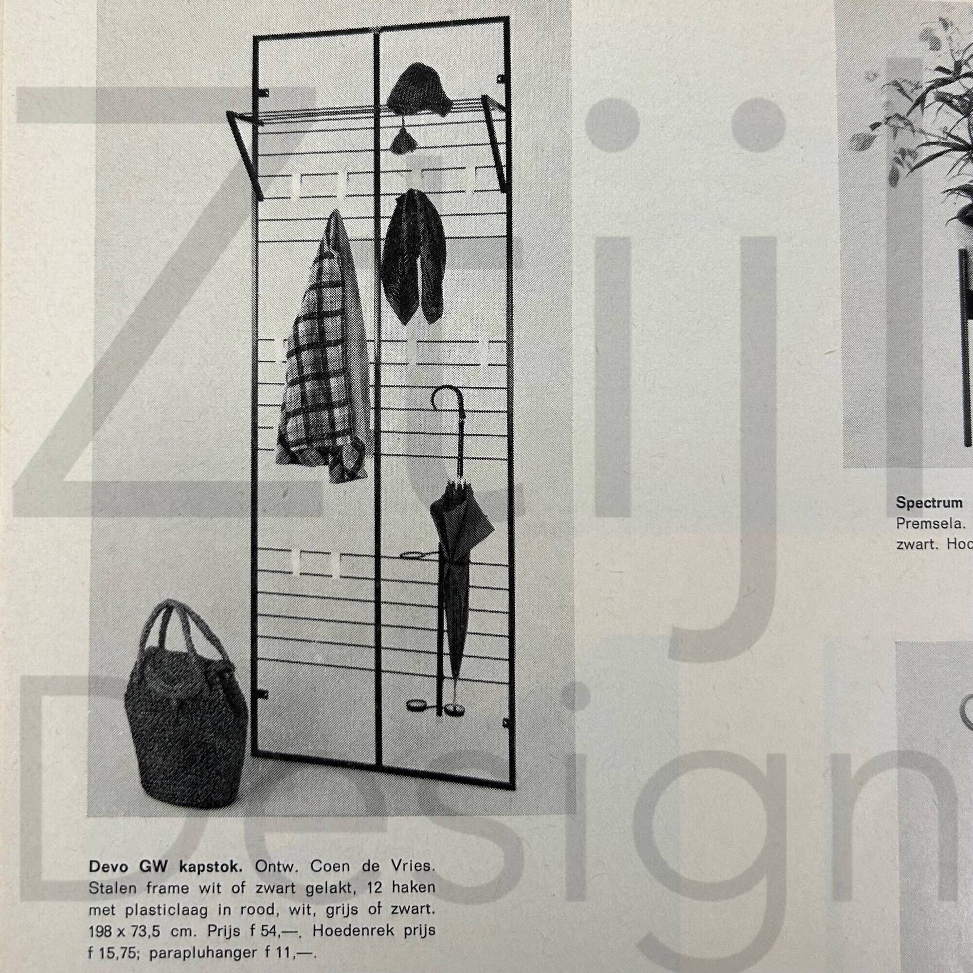 Wall coat rack GW1 'Toonladder' by Coen de Vries for DEVO from the 1950s