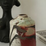 Polychrome raku vase