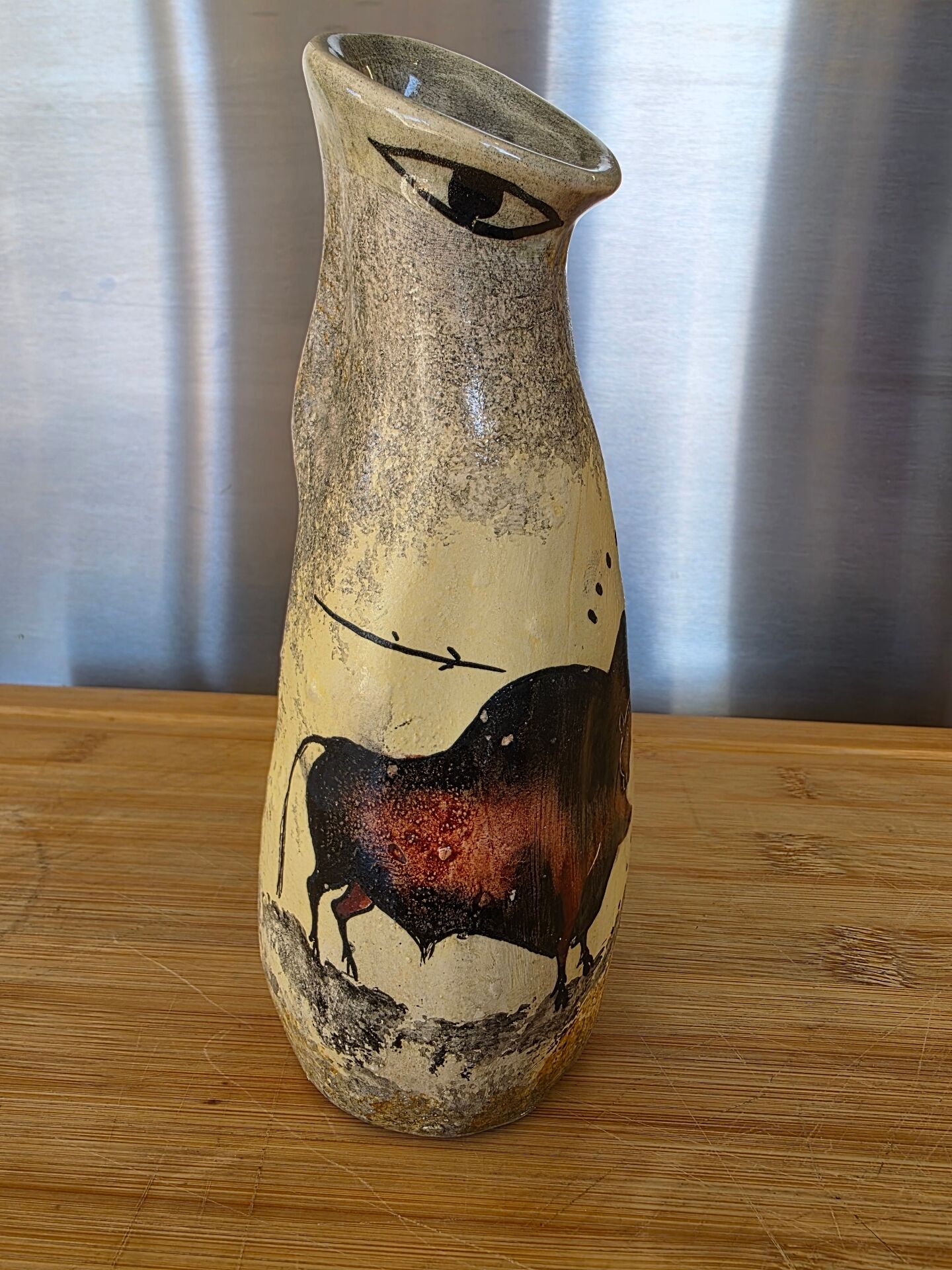 Vintage Ceramic Vase Signed André Quiron – Rock Art & Zoomorphic Decor