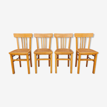 Quatre chaises de bistrot estampillées Luterma, vintage, années 50