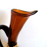 Glass and wicker decanter 1970