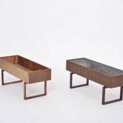 Elegant Danish Midcentury Teak wooden Planter Box with inlay metal tub