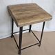 Old workshop stool in wood + wrought iron