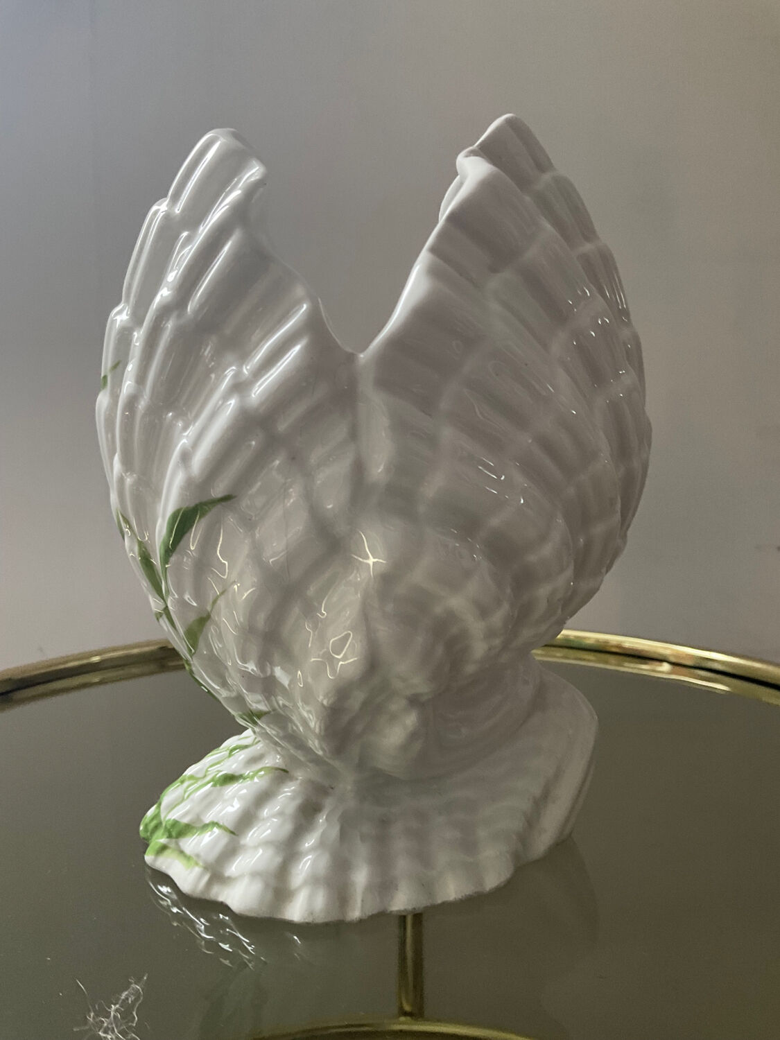Vintage ceramic shell vase Italy