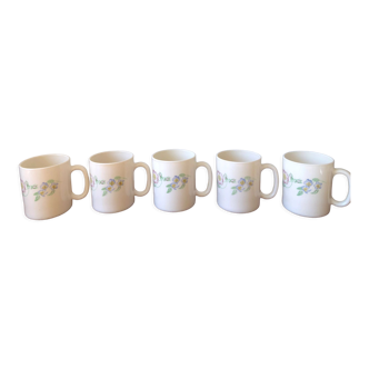 Set of 6 vintage floral Arcopal MUG