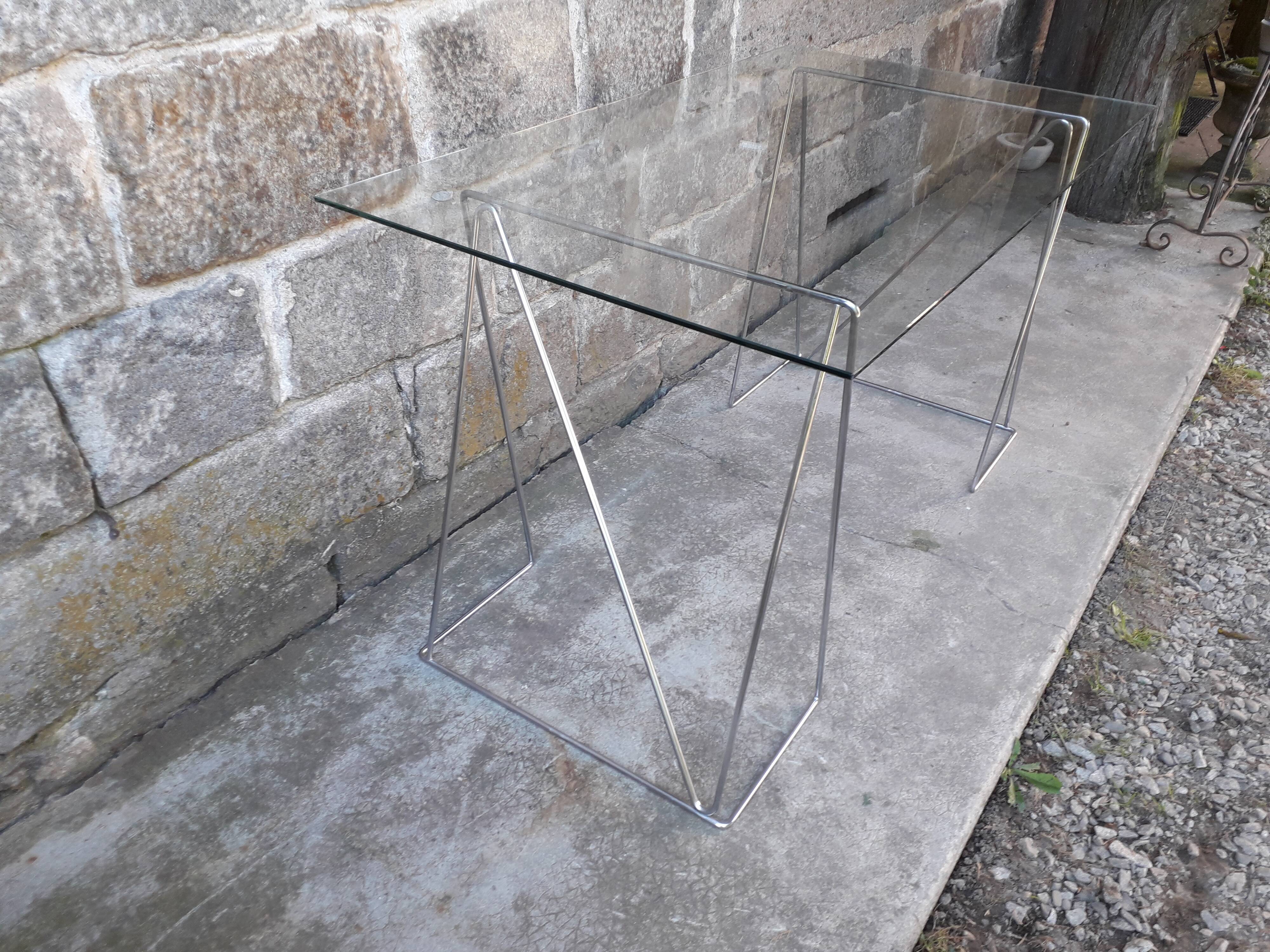 Bureau vintage plateau verre 130 cm