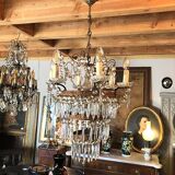 Chandelier with crystal pendants with seven lights, Louis XVI style