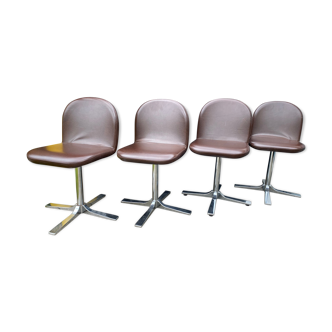 Suite of 4 Roche Bobois rotary chairs