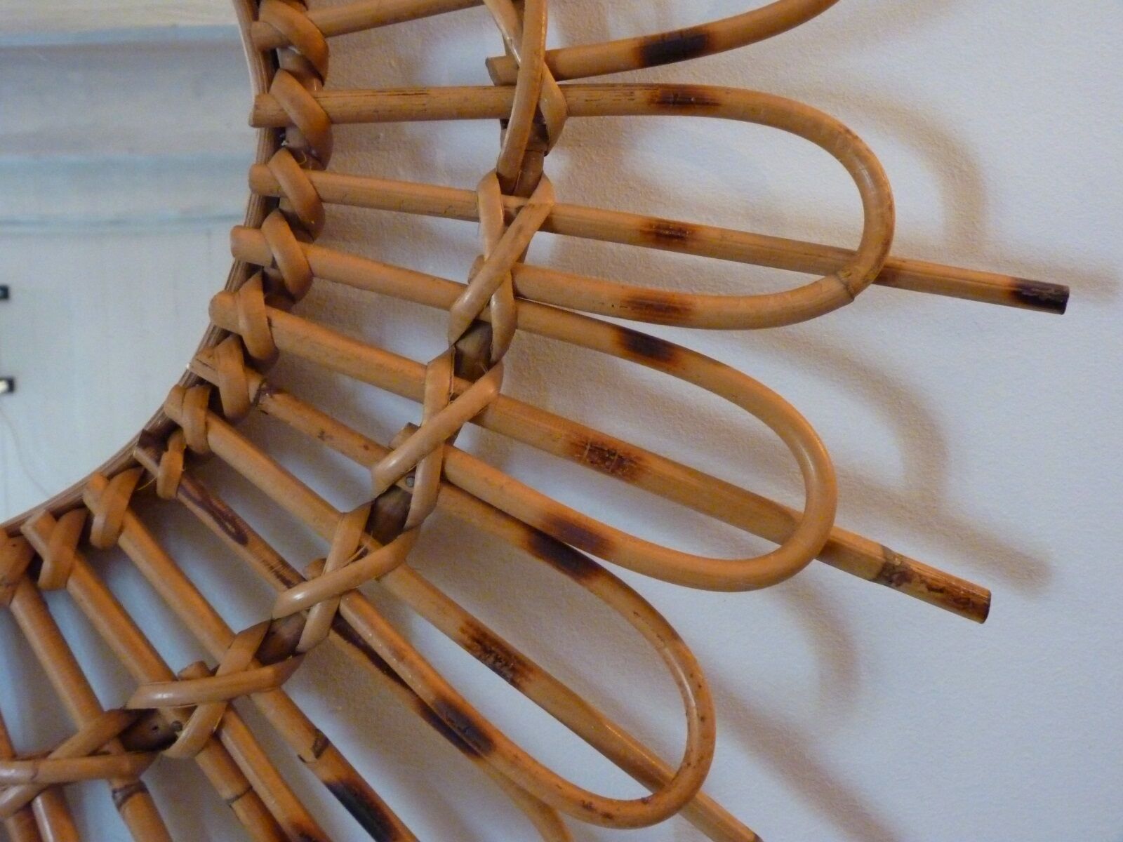 Rattan sun mirror from the 60's - 59x59cm