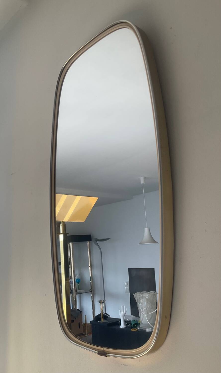 Free-form rearview mirror from the 60s-70s