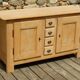 Superb antique low sideboard / side unit / industrial furniture in solid ash.