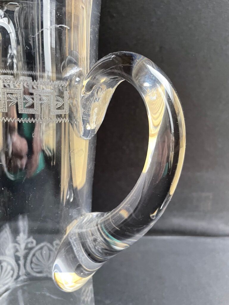 St. Louis - Beer serving party (1) - Art Nouveau - Blown and engraved crystal