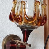 Pair of wall lamps Murano Mazzega, 1970