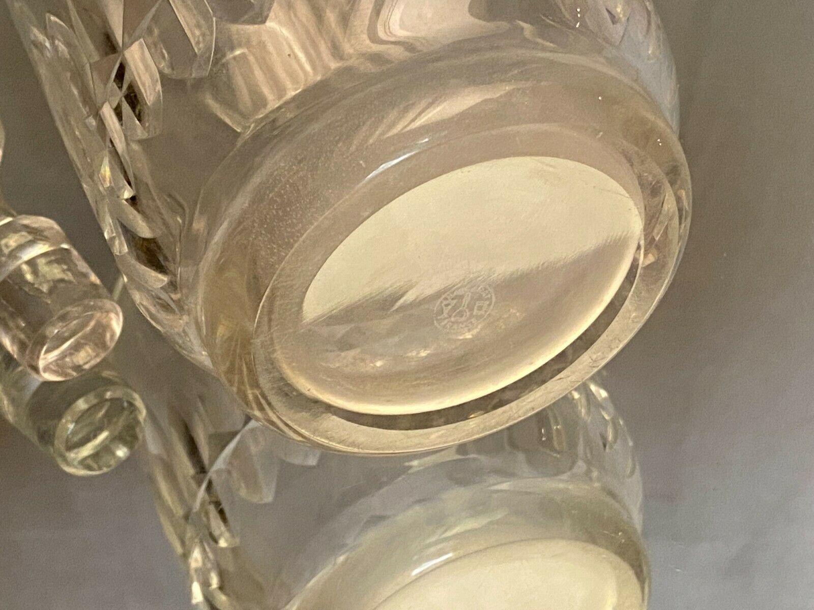 Carved crystal decanter signed baccarat