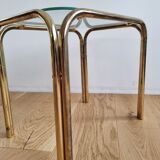 Vintage chrome and glass side table