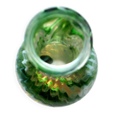 Murano? Modernist green filigree blown glass vase 1960