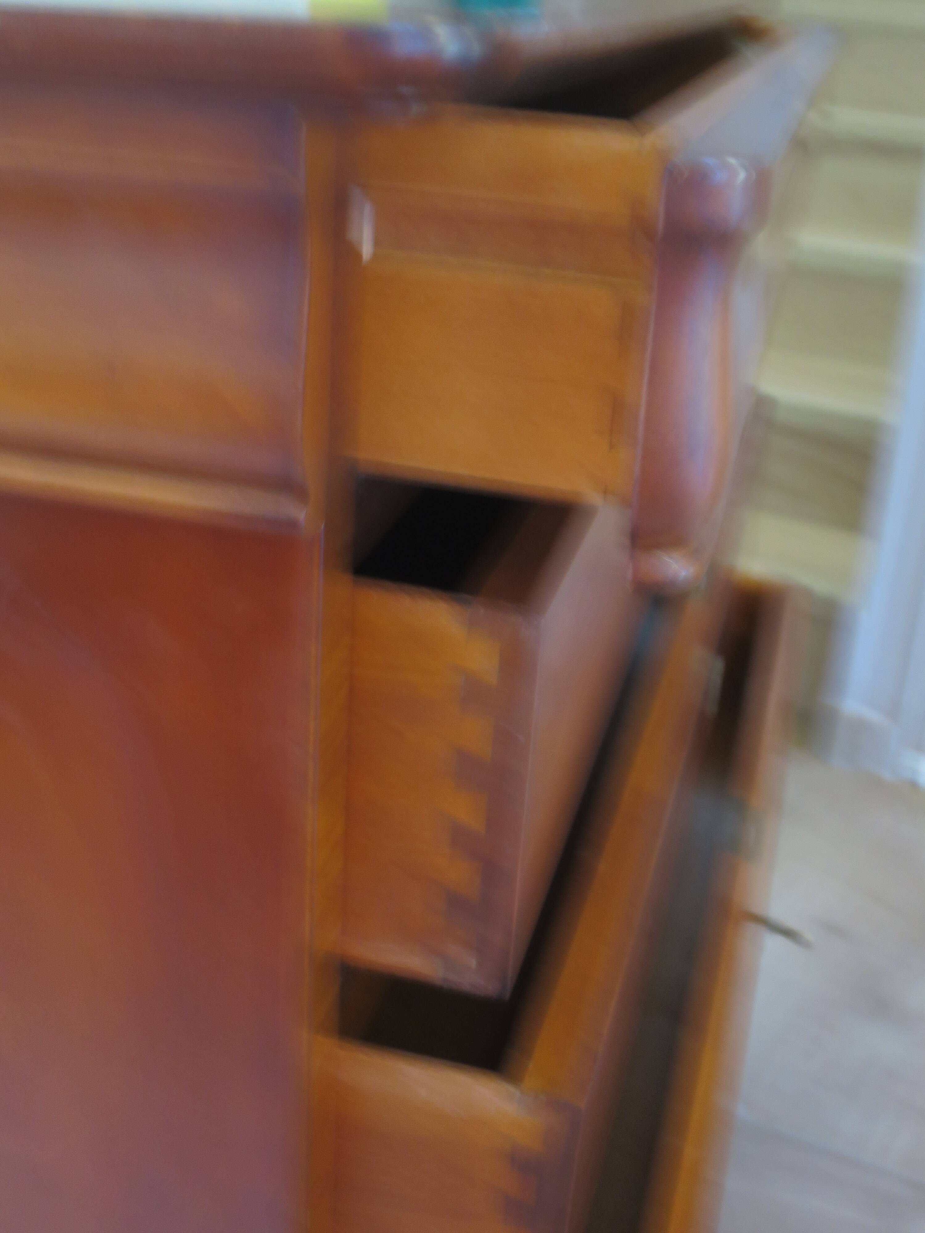 Beautiful Louis Philippe chest of drawers with 4 drawers - 3 locks - in cherry wood - 1980s