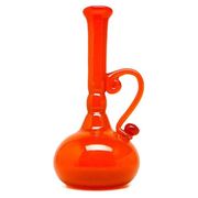 Vase, modernist, orange glass, designed by B. Świstacka, Poland, 1970s