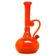Vase, modernist, orange glass, designed by B. Świstacka, Poland, 1970s