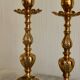 Pair of Swedish brass candlesticks from the mid-century.