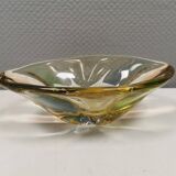 Bohemian/czech glass art bowl by hana machovska pizzicato collection 50-60s