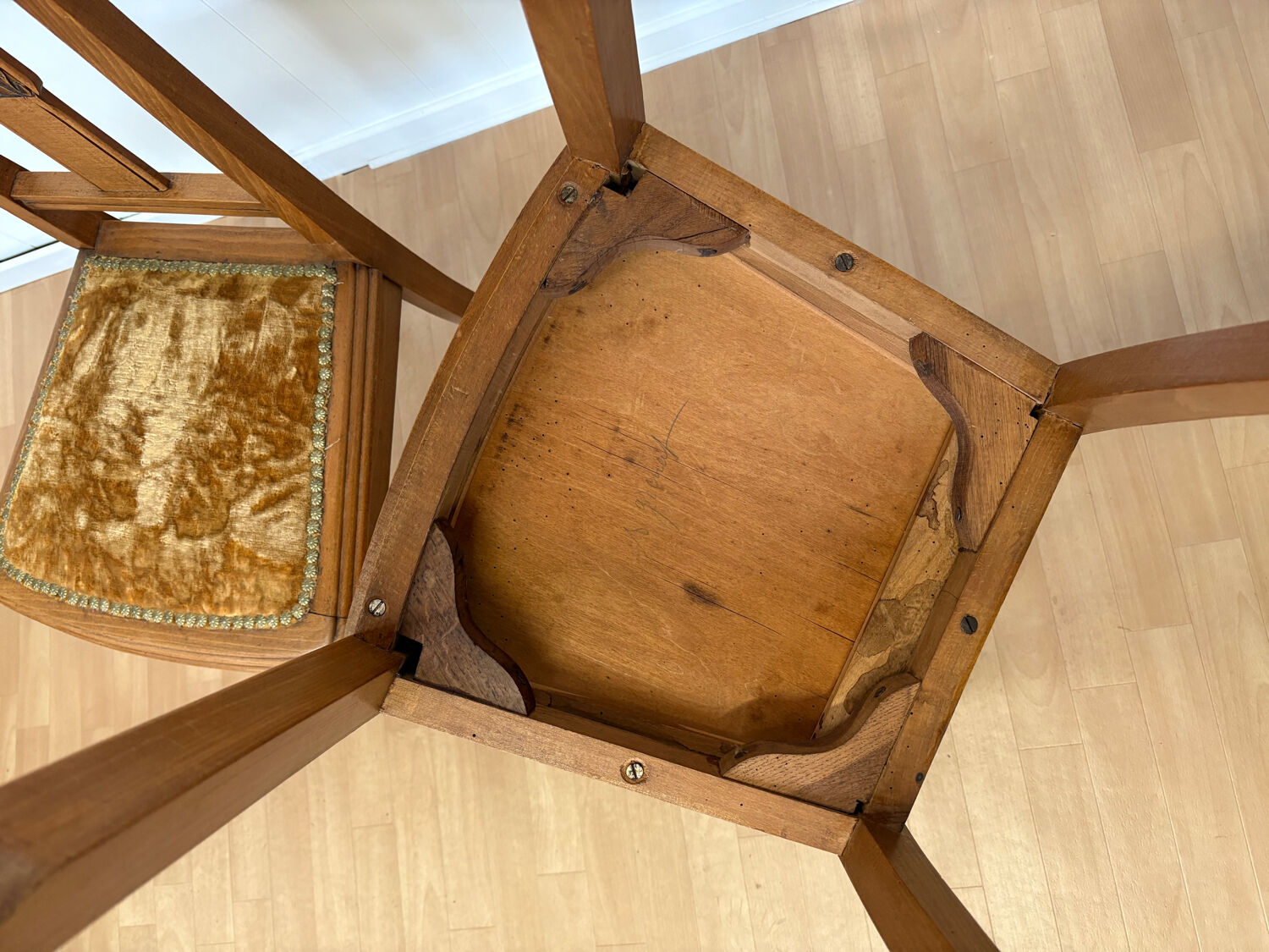 2 burgundy Art Deco chairs