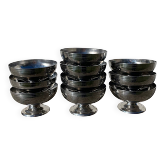 10 stainless steel cups 1970