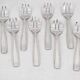 12 Art Deco oyster forks Ercuis in silver-plated metal