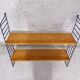 Vintage wall shelf in cherry and black metal Style String Tomado