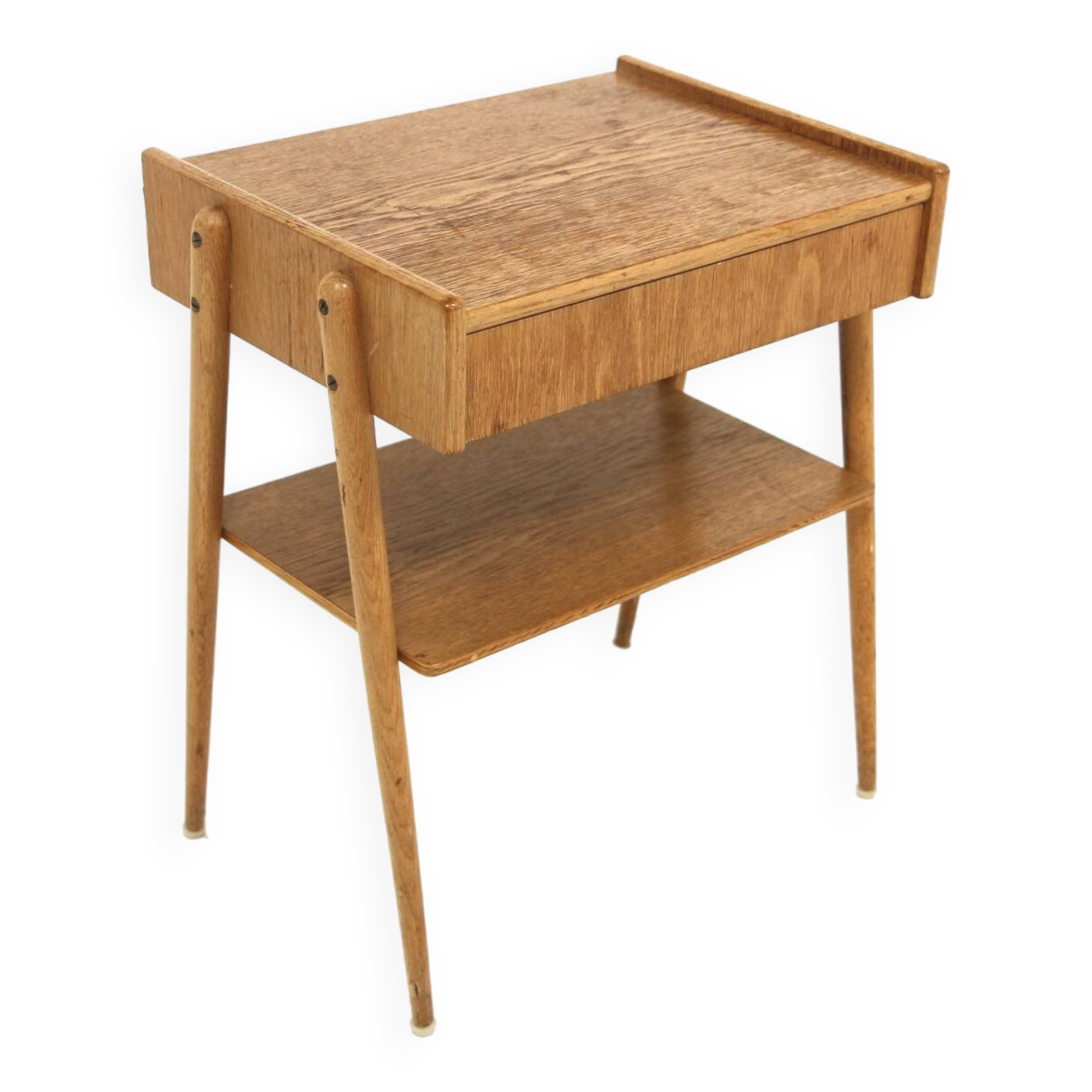 Scandinavian oak bedside table, AB Carlströms & Co Möbelfabrik, Sweden, 1960s