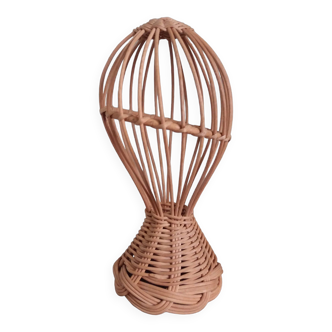 Wicker rattan marotte hat head